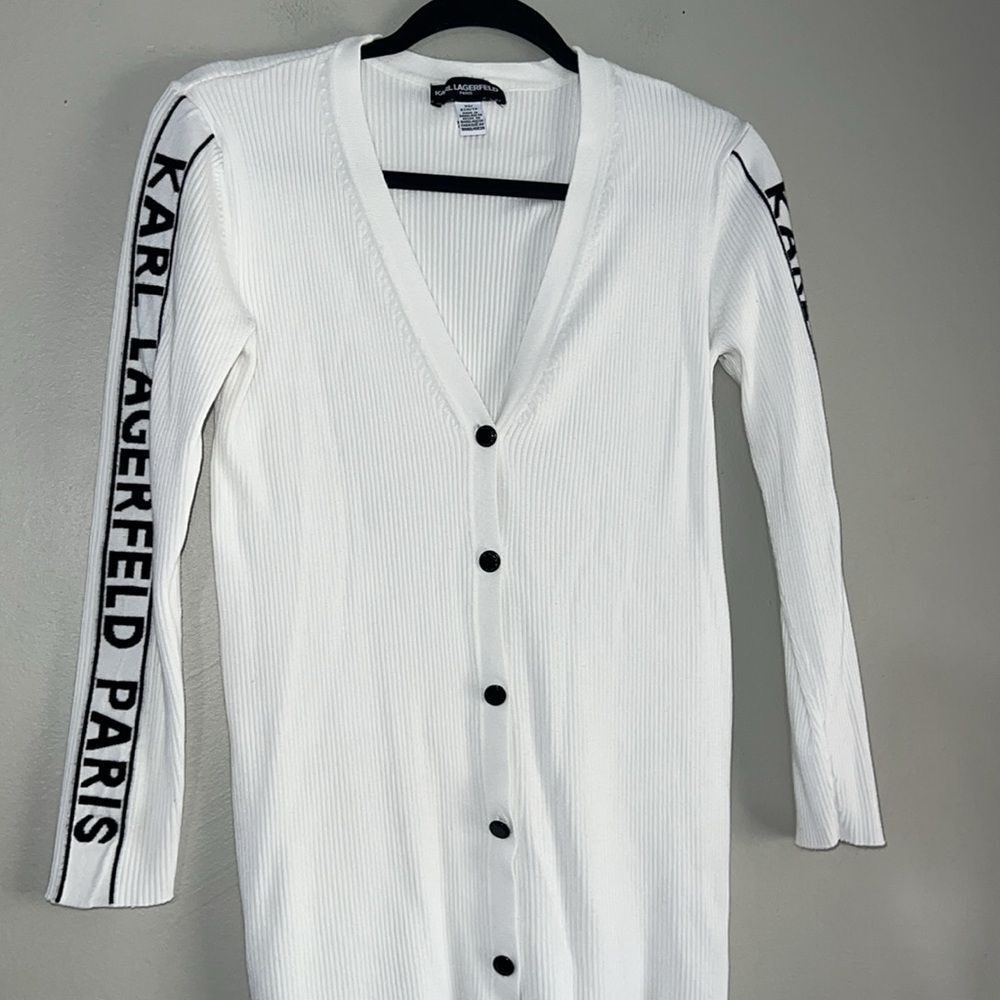 KARL LAGERFELD PARIS CARDIGAN SWEATER - Picture 4 of 8